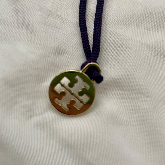 Tory Burch Gold Charm On Purple String From Dust Bag - Picture 3 of 5